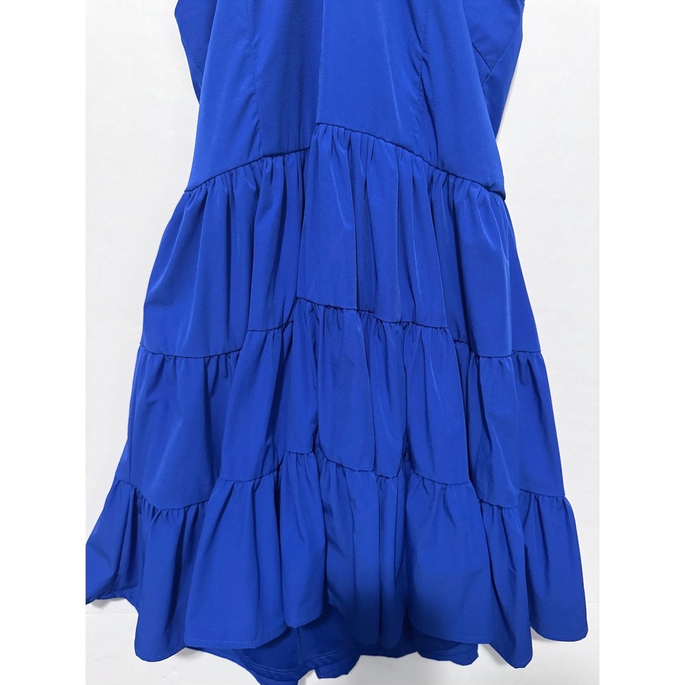 TCEC Size Small Royal Blue Halter Ruffle Resortwear Vacation Mini Dress - Picture 2 of 6